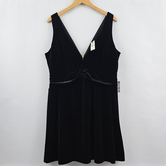 Express Black Velvet Dress Babydoll Sleeveless XL Holiday Cocktail Party NEW $79 - Picture 11 of 11